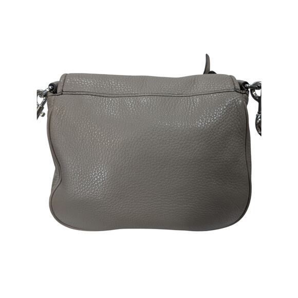 Marc Jacobs Empire City Pebbled Leather Shimmer Crossbody Bag Taupe Silver - Picture 2 of 11
